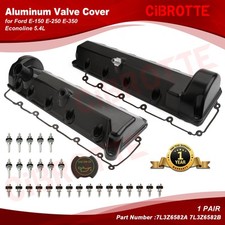 2x Aluminum Valve Cover Set For Ford Expedition E-150 E-250 E-350 Econoline 5.4l