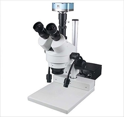Radical Professional 50x Zoom Stereo Trinocular Microscope w Fibre Light 5Mp cam