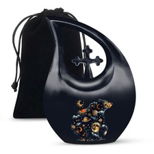 Cosmic Black Bear Burial Large Urns For Human Ashes Adult Woman 10 Inch 