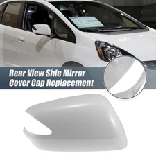 Right Passenger Side Mirror Cover Cap Replacement White for Honda Fit 2009-2013