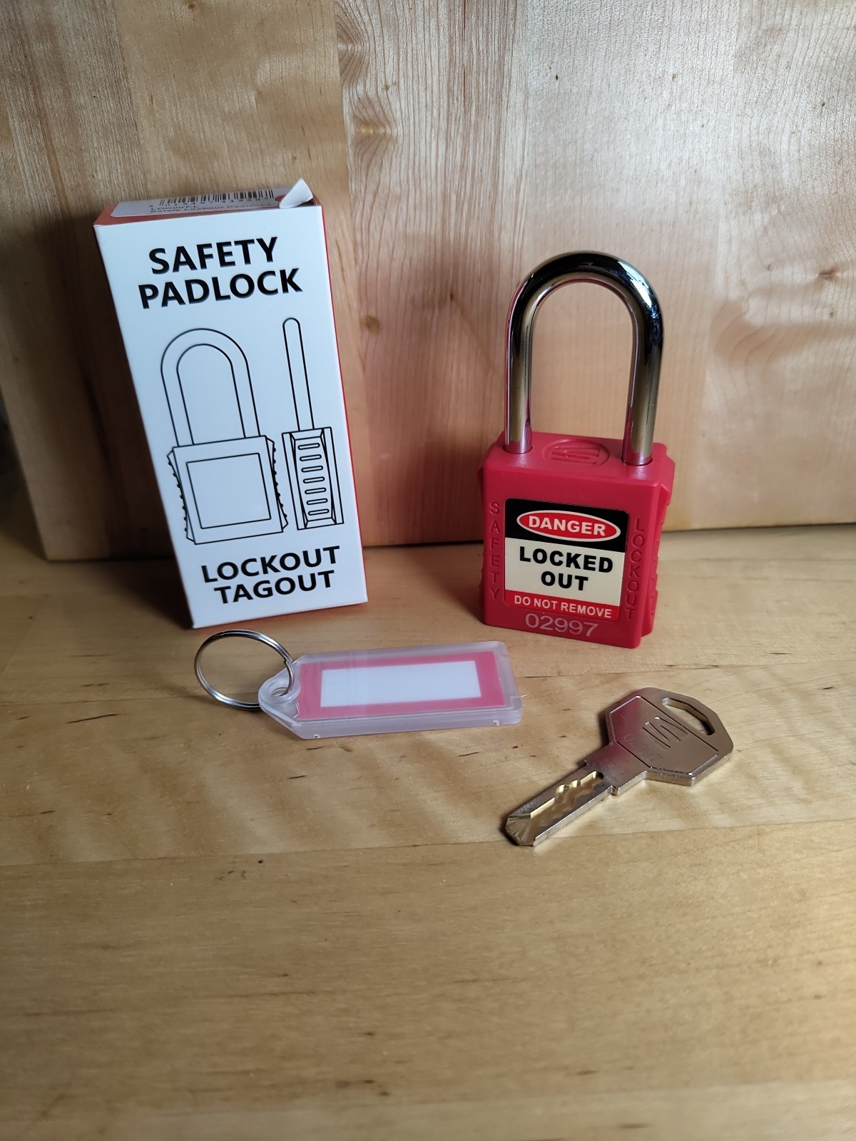Spectrum Industrial lok007 L Safety Lockout Padlock Red 1 Key