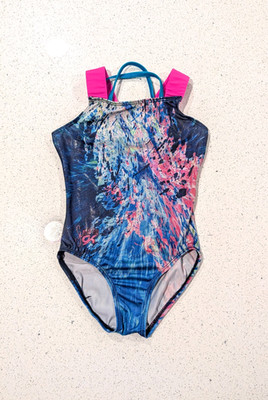 GK ELITE CM Medium Gymnastics Leotard SIMONE BILES Holographic Mystique STRAPPY