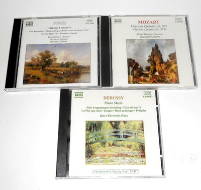NAXOS 3 CD LOT: Finzi Clarinet Concerto/Mozart Clarinet Quintet/Debussy Piano