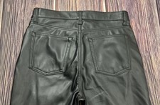 NWT Universal Thread Black Mid-Rise Faux Leather 80's Slim Jeans Womens Size 8R