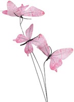 Clayre & Eef 50855 Dekoration Zweig Mit Schmetterlingen Rosa Schwarz 65 Cm