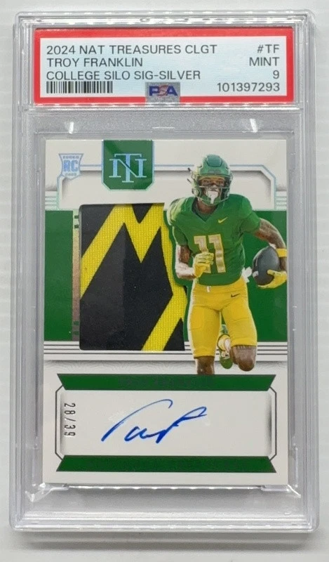 Troy Franklin Panini National Treasures Collegiate College Silhouettes Signatures #TF Silver