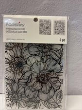 Recollections Two 2 Embossing Folders   Flowers NEW A2 771725