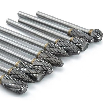 HIDOTOL Carbide Burr Set 10PC 1/8'' Shank Tungsten Double Cut 1/8 shank