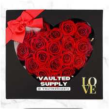 Valentine  s Day Red Forever Roses in Heart Box   18 Preserved Roses, Luxury Gift
