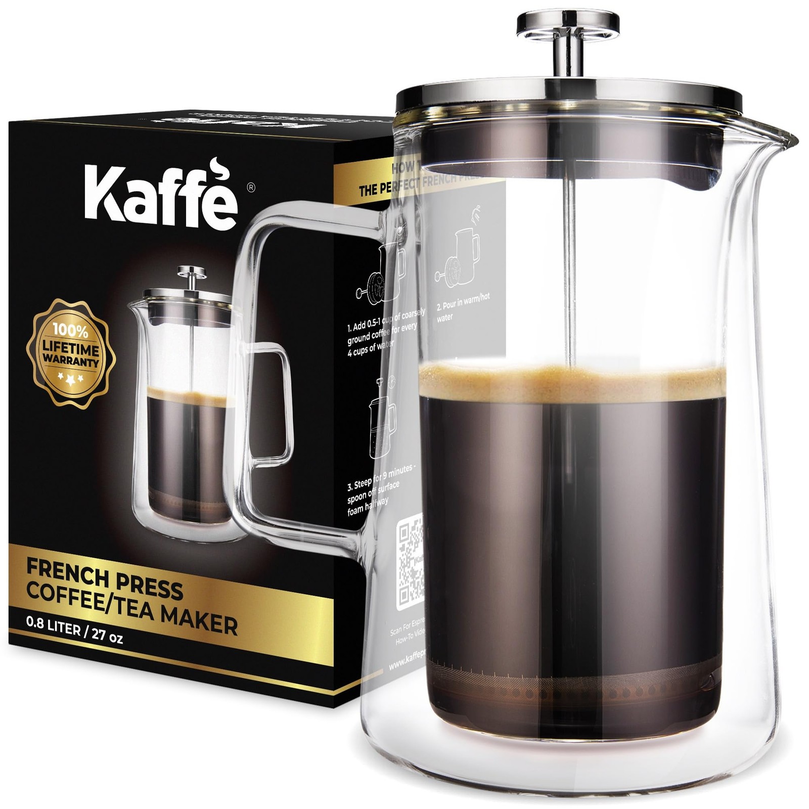 Coffee Maker (27oz / 0.8l) - Double-wall Insulated B...