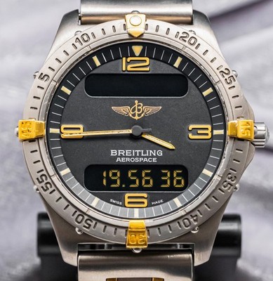 Breitling Aerospace 40mm Black Dial Titanium Yellow Gold Digital Quartz F753632