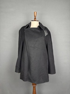 Thierry Mugler Paris Womens Monument Coat Size M Black Long Sleeve Sise Zipper