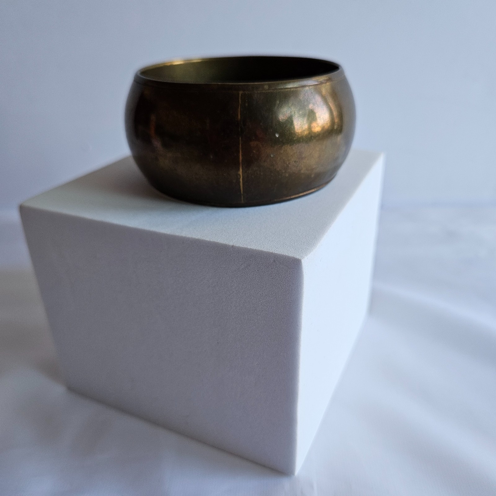 Solid Brass Bangle Chunky Bracelet India Wide Vin… - image 4