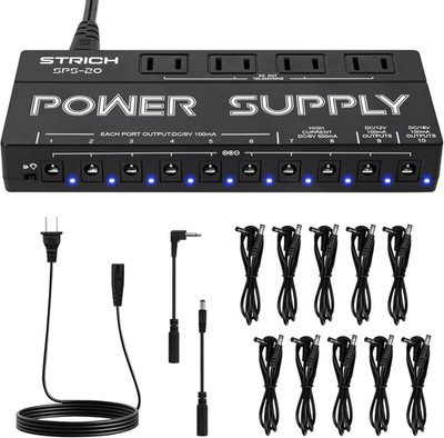 SPS-20 Guitar Power Supply 10 Independent DC Output for 9V/12V/18V Effect Pedal