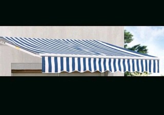 HEIM & HAUS Markise 450x150 cm weiß beschichtet mit Funkmotor und Deckenmontage