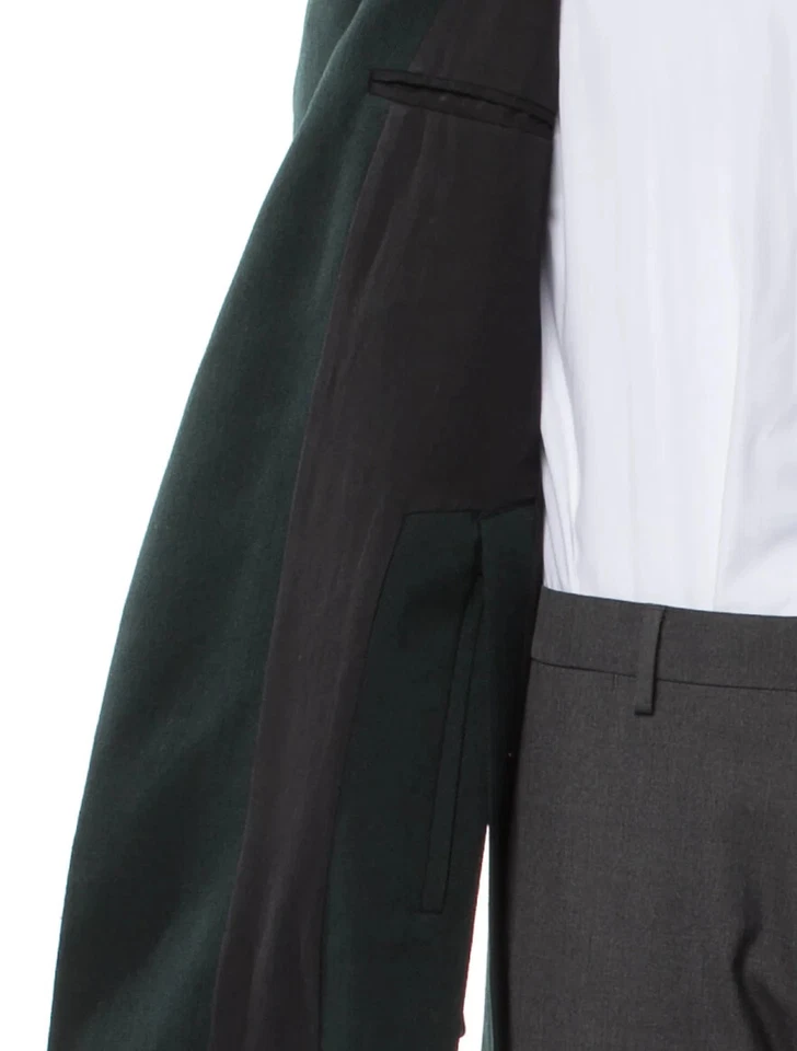 AMI Paris Virgin Wool Blazer Green Size S Men's Peaked Lapel Double Vent Jacket - Image 4 of 4