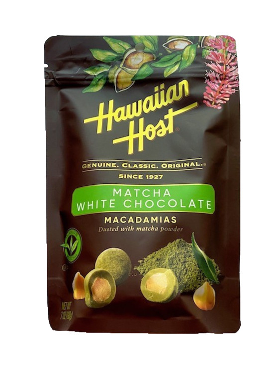 Hawaiian Host Matcha White Chocolate Macadamia Nuts 7oz 198g Bag NEW
