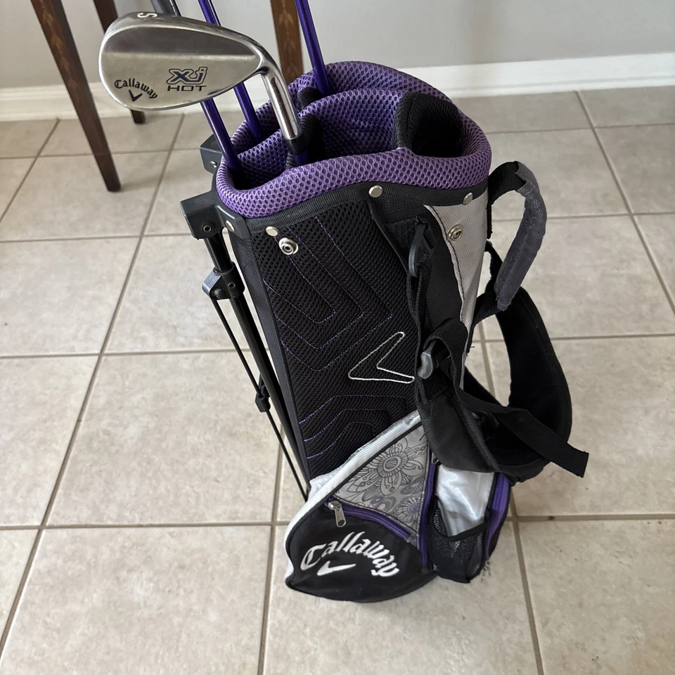 Callaway XJ Hot Jr. Golf Bag With Driver, 3 & 5 Woods And Sand Wedge RH Purple - Image 2 of 4