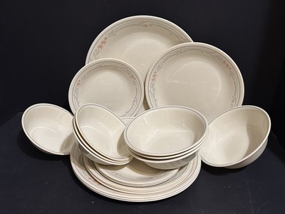 Vintage Corelle Corning Ware Rose Tulip Dinnerware Set Service for 5 - 20 pcs