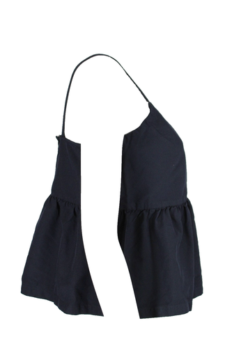 Top COMME DES GARCONS 2022 blu navy tessuto senza maniche peplo S NUOVO - Foto 3 di 9