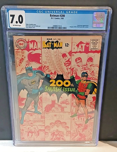 Batman #200 CGC 7.0 Grade Scarecrow penguin Joker cameo DC Comics March 1968