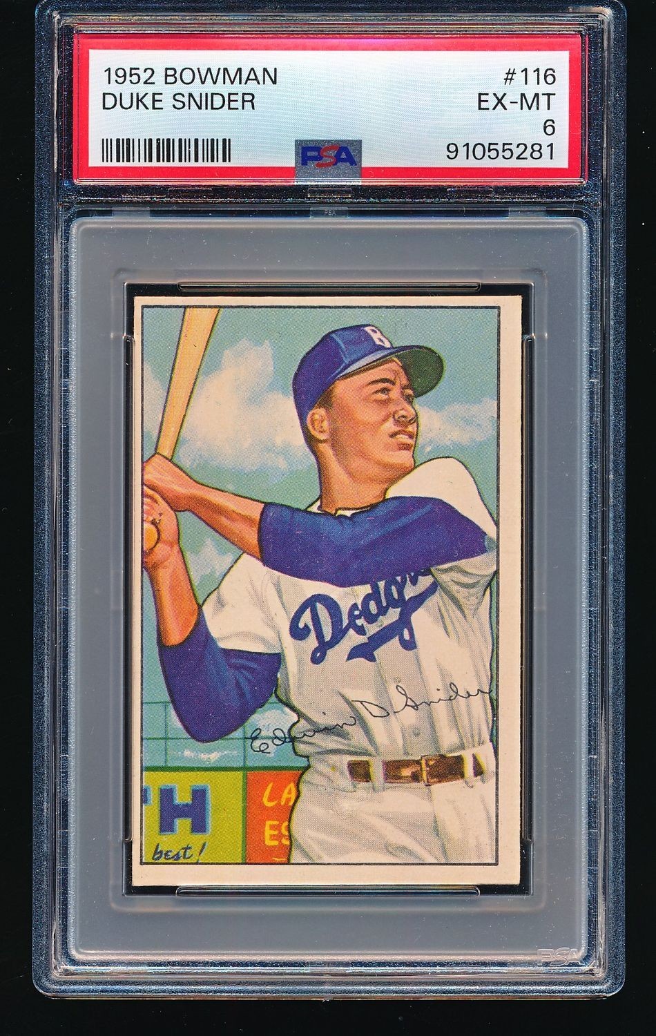 1952 Bowman DUKE SNIDER #116 PSA 6