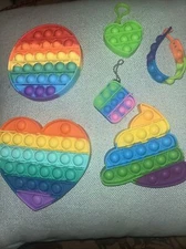 Wholesale Lot Push Pop Fidget Toy Stress Kids Game Toy Rainbow Party Favor X6