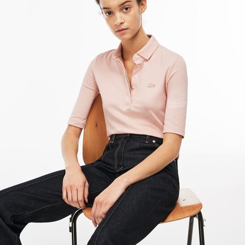 POLO LACOSTE DONNA MANICA 3/4 art. PF6969-001 BLANC e PF7844 (66G ROSA - 166 BLU - Picture 14 of 20