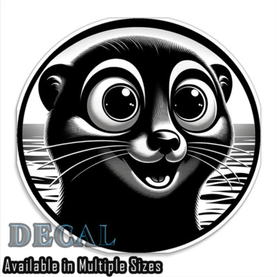 Cute Otter Animal Vinyl Decal Sticker Indoor Outdoor 4 Sizes