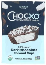CHOCXO Organic 85% Dark Chocolate Coconut Cups, 3.45 OZ 