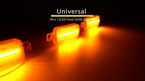 3pcs LED Grille Lights Raptor Style Amber Shell Kit For Chevy Silverado 1500 - Video 1 of 1