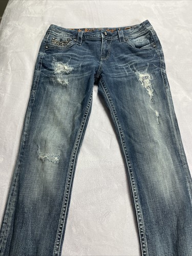 Rock Revival Adaliz Easy Straight Women's Size 28 Distressed Jeans - Picture 4 of 22
