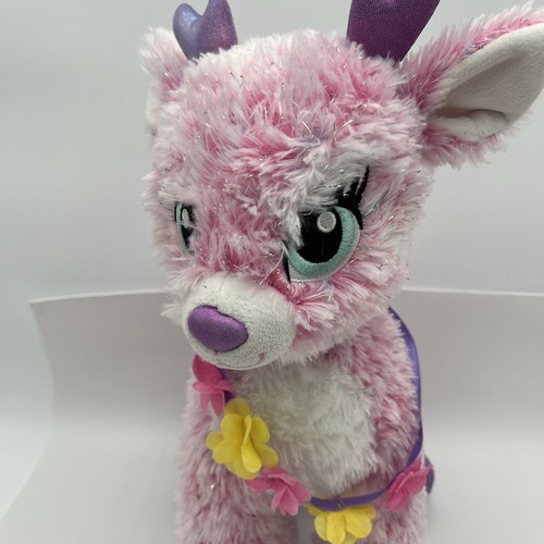 "Construir un oso ciervo centelleante rosa brillo reno Navidad peluche 14"" Navidad" - Imagen 2 de 18