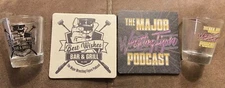 Major Wrestling Figure Podcast Shot Glass and Coaster Set