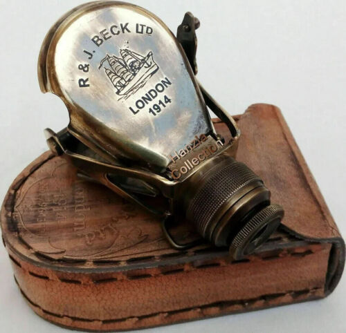 Télescope antique monoculaire en laiton vintage lunette en verre nautique - Photo 1 sur 5