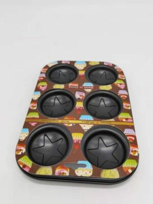 Non-Stick 6 Cup Muffin Tray Silicone Handles