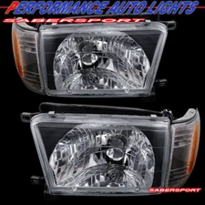 Set of Pair Black Headlights w/ Corner Signal Light for 1999-2002 Toyota 4Runner