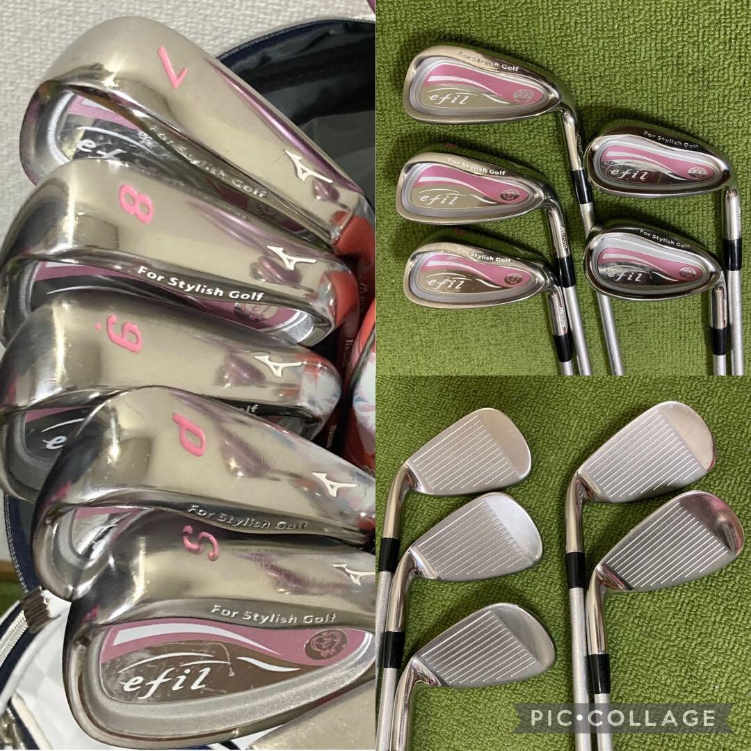 Ladies Mizuno efil Club Set 1W 4W 7W UT 7-9i Pw Sw PT 10pc Ladies Mizuno efil Club Set 1W 4W 7W UT 7-9i Pw Sw PT 10pc