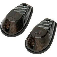 K&S Flush Mount 3.5"x2.25" Carbon/Smoke Marker Lights Single Filament (25-8026)