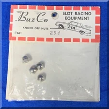 VINTAGE BUZCO OEM 1:32 1:24 SCALE SLOT CAR CHASSIS PARTS KNOCK OFF NUTS #601 OEM