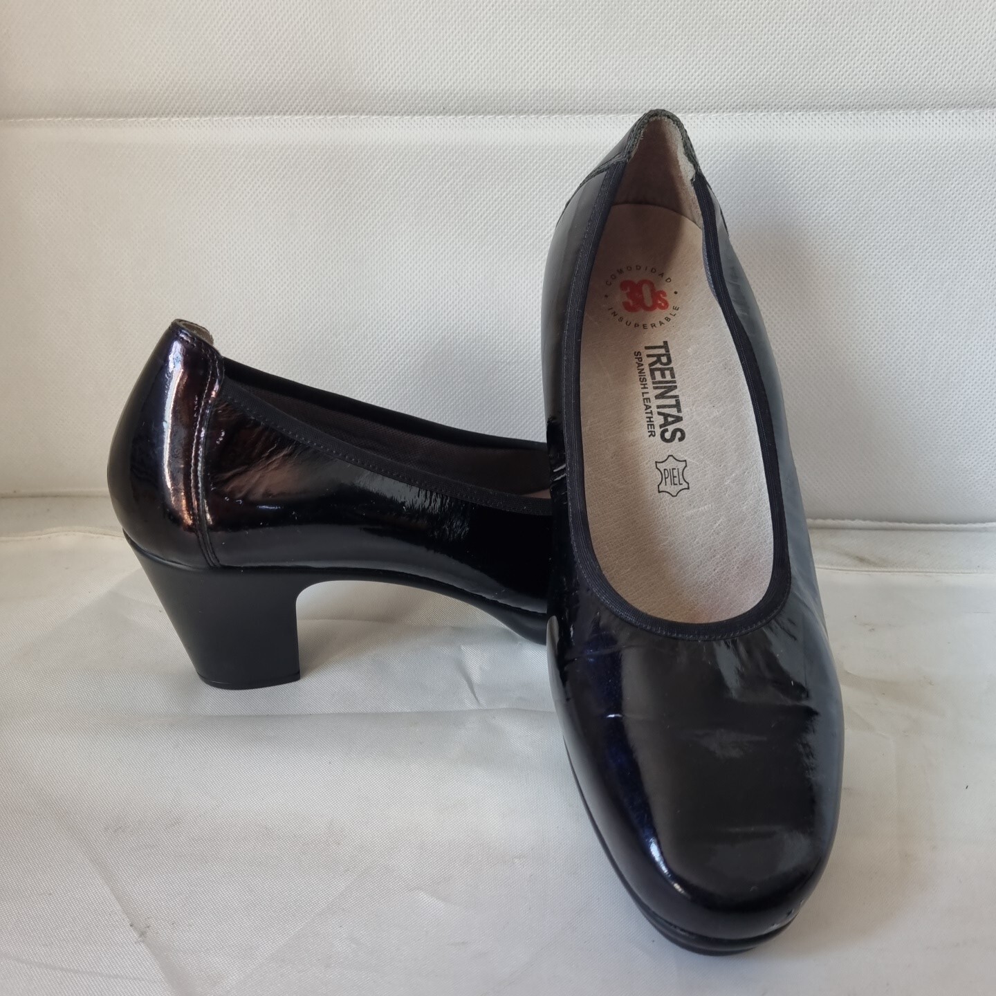 ZAPATO DE CORTE TREINTAS DAMAS CHAROL TALLA UK 7 EU 40 Negro Suela Plataforma