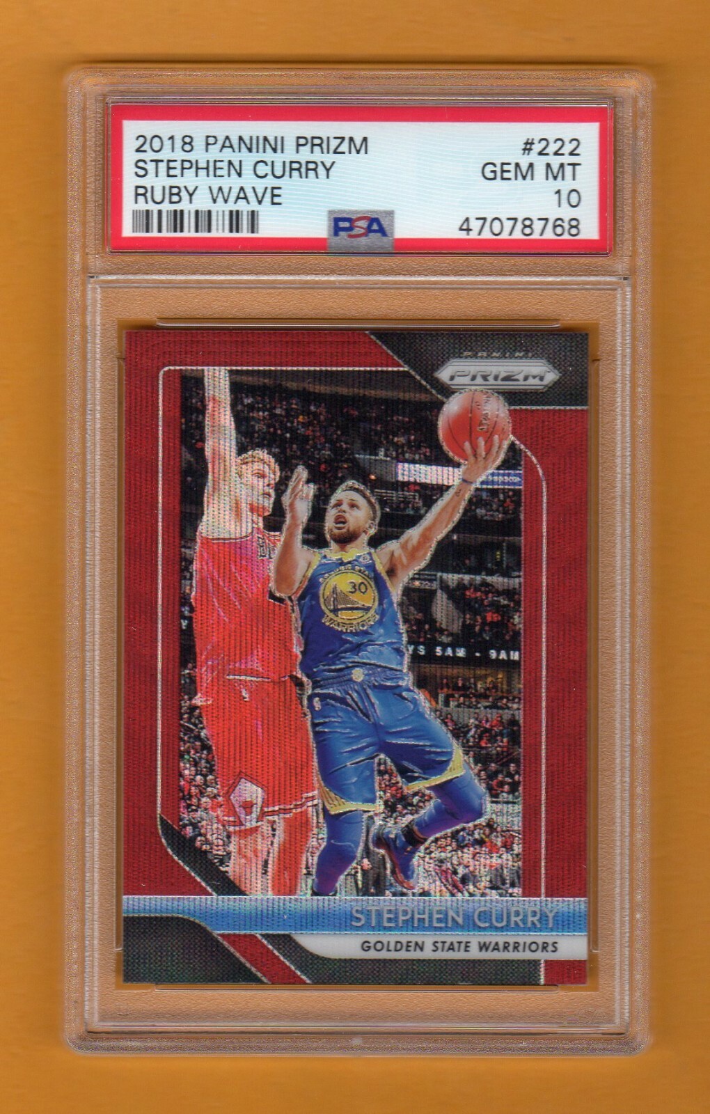 STEPHEN CURRY 2018-19 PANINI PRIZM RUBY WAVE PRIZM SP PSA 10 GEM MINT WARRIORS
