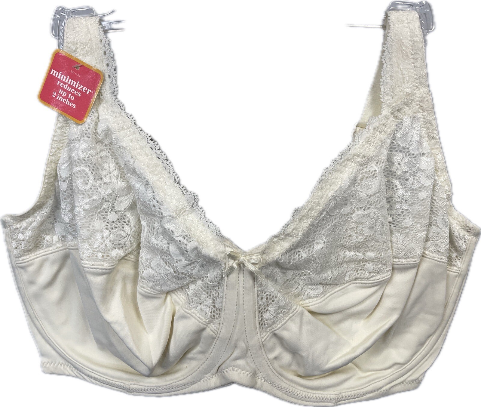 Brand New 38DDD Lilyette Embellished Minimizer Bra 0428 NWT OffWhite