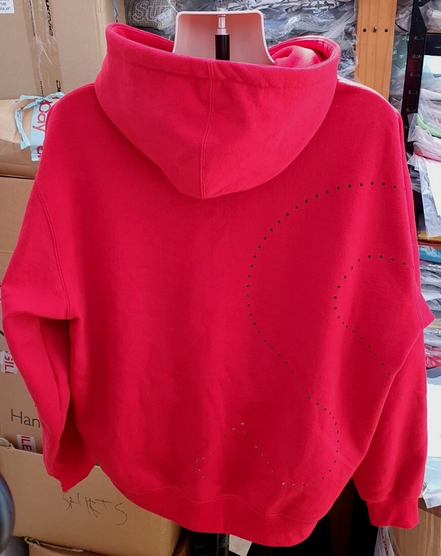 Felpa con cappuccio SS21 Supreme Laser Cut S Logo taglia XL rossa