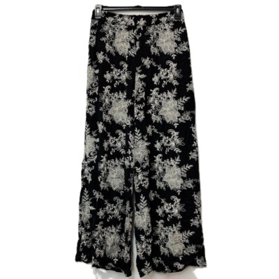 Karen Kane Women M Black Embroidered Wide Leg Pants NWT BQ42