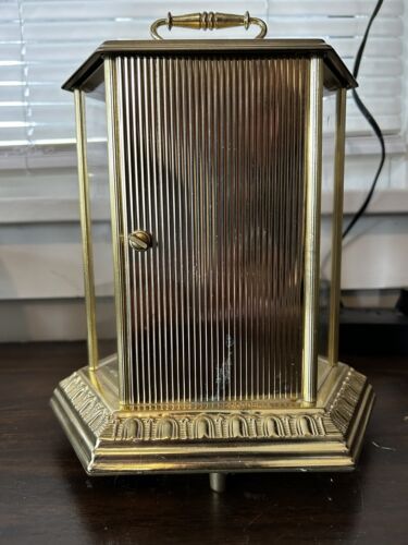 Vintage ELGIN Anniversary Brass Carriage Mantel Clock Quartz - Picture 2 of 4