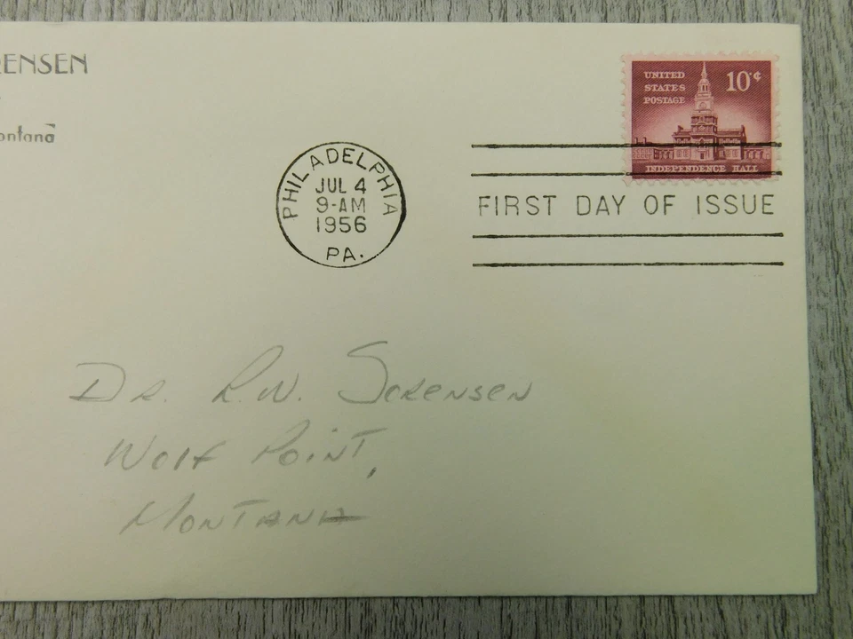 First Day Of Issue Independence Hall Philadelphia 1956 VTG Stamp Envelope Cover - Image 2 of 4