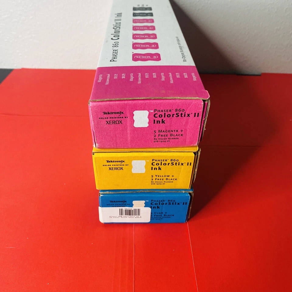 XEROX PHASER 860 COLORSTIX II INK BLACK CYAN MAGENTA YELLOW New Expired Multi - Image 4 of 4