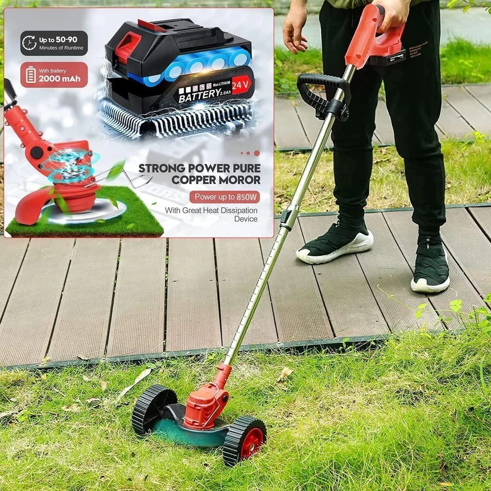 Weed Wacker Cordless,24V Electric Weed Eater Battery Powered,3 in 1 Lightweight - Image 4 of 4