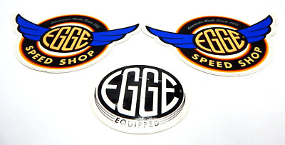 **LOT OF 3** EGGE Equipped + Wings Racing Decal Sticker 3'' - 5'' Wide